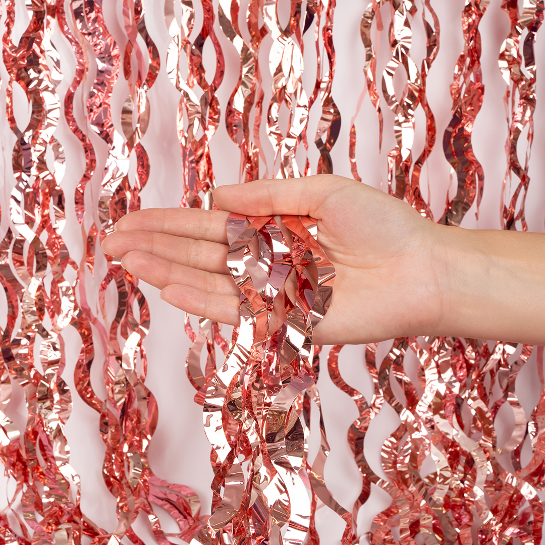 Занавес Волна, Розовое Золото, Металлик, 100*200 см, 1 шт.