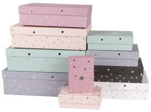 Набор коробок Элегантный микс, Металлик, 37*27*11 см, 10 шт. в упак. 