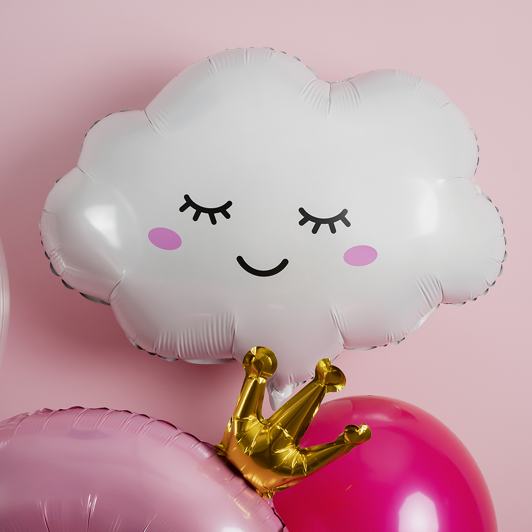 Шар (27''/69 см) Фигура, Облако, Белый, 1 шт.