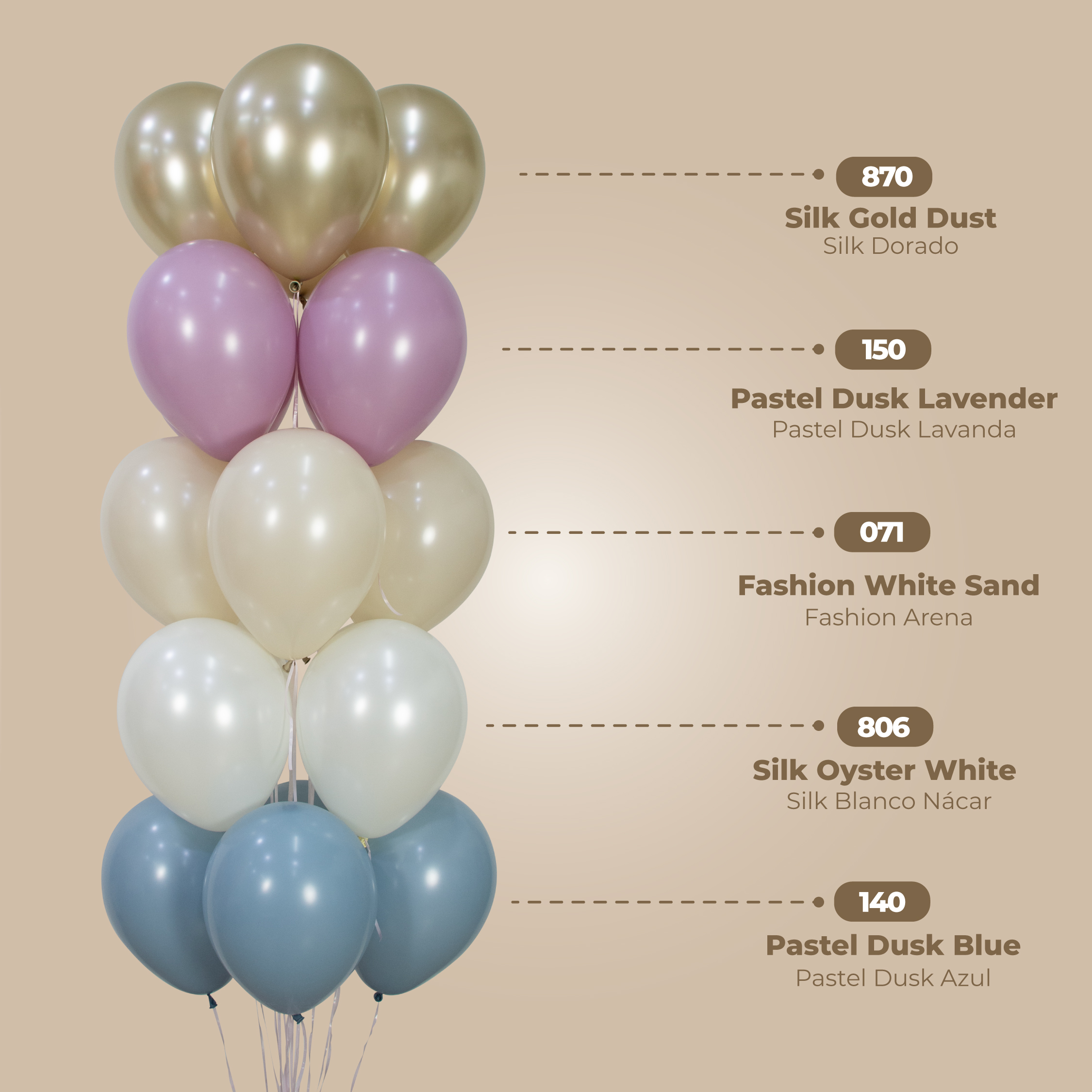 Шар (12''/30 см), Устрично-белый (806), шелк, 12 шт.