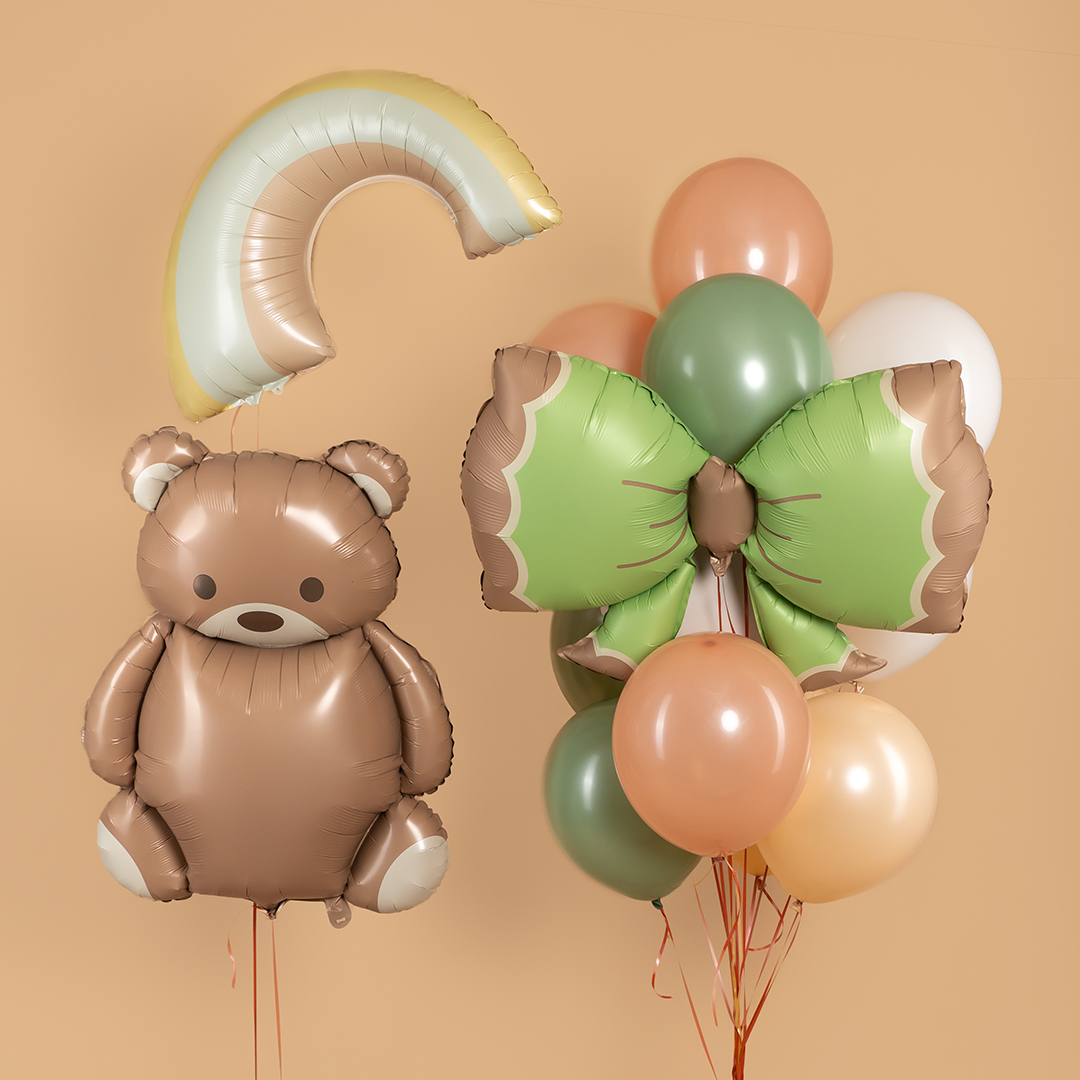 Шар (37''/94 см) Фигура, Бант, Мятный, Сатин, 1 шт.