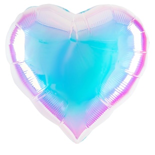 Шар (18''/46 см) Сердце, (надув воздухом), Зеркальный, Хамелеон, 1 шт. в уп.