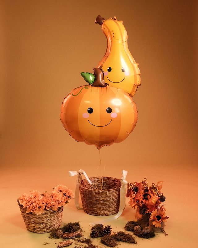 Шар (29''/74 см) Фигура, Веселая тыква, Оранжевый, 1 шт.