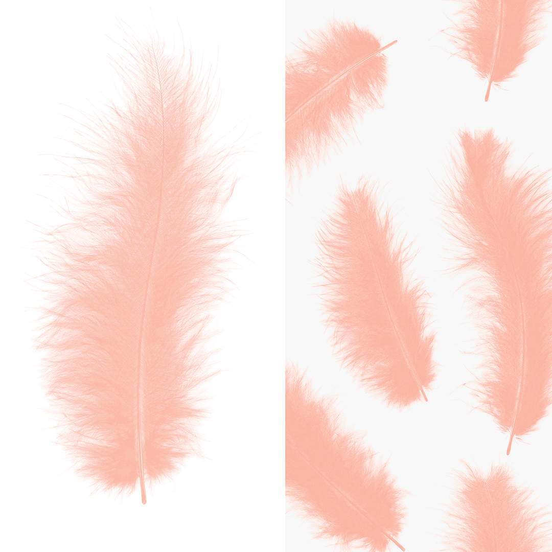 Перья, Премиум, Нежно-розовый, 12-15 см, 30 шт.