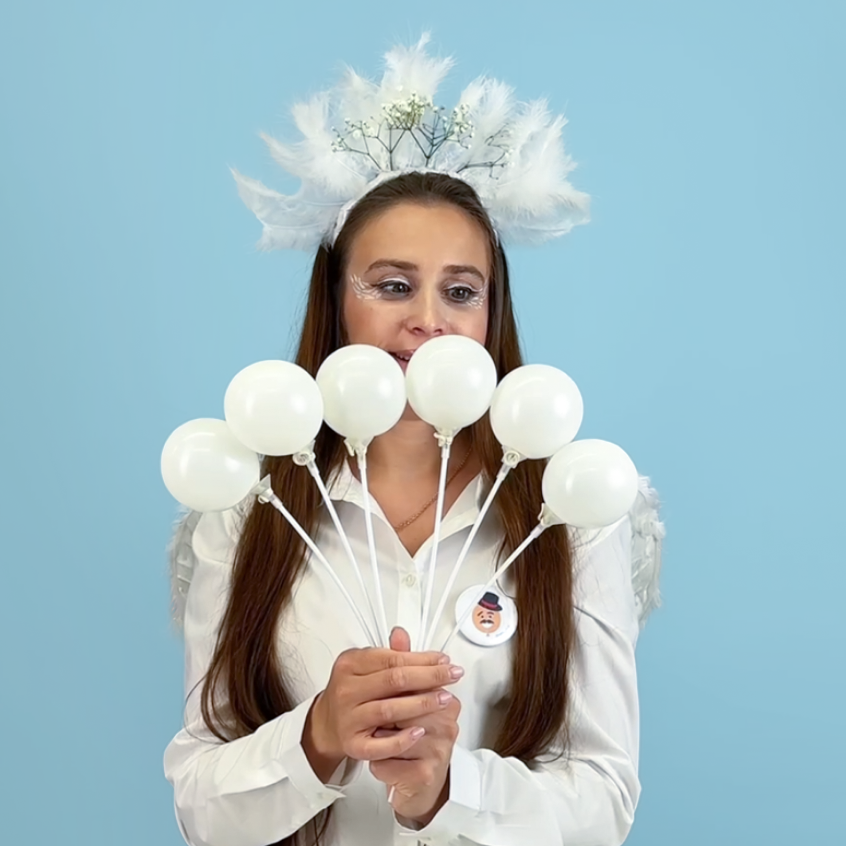 Набор палочка+насадка, микро, Белый/Прозрачный, 100 шт.