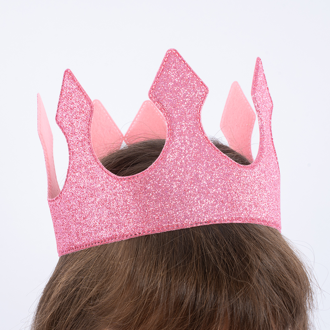 Корона тканевая, Классика, ОГ 58 см, Розовый, 1 шт. 