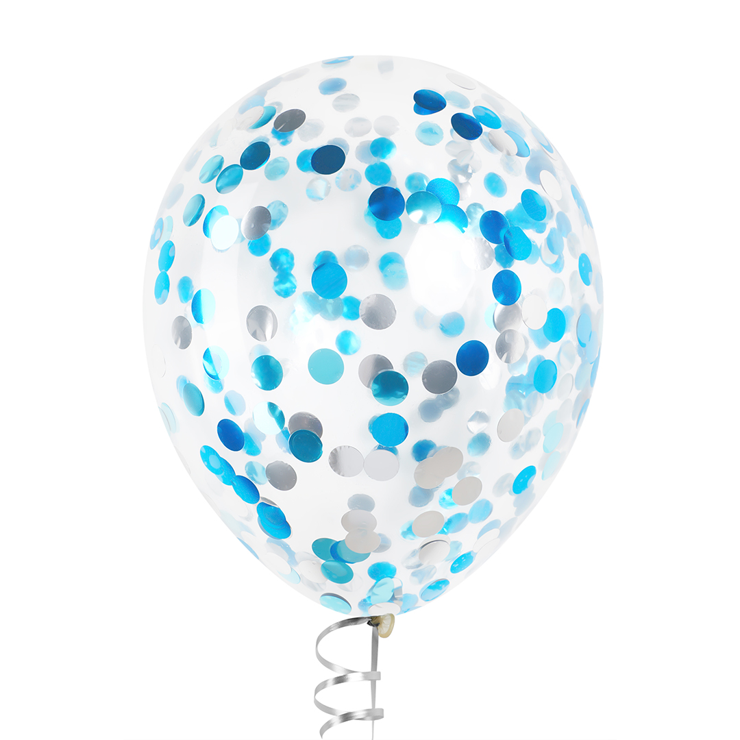 Конфетти фольга Круг, Голубой микс, Металлик, 2 см, 50 г.