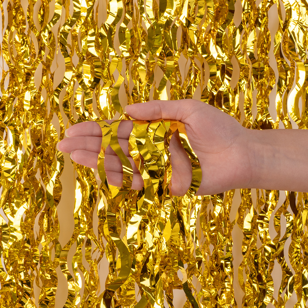 Занавес Волна, Золото, Металлик, 100*200 см, 1 шт.