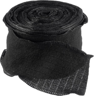 Лента тканевая (4 см*9,14 м) Нежная волна, Черный, 1 шт.