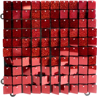 Декоративная панель Пайетки, Лазерные точки, 30*30 см. Красный, Голография, 1 шт.