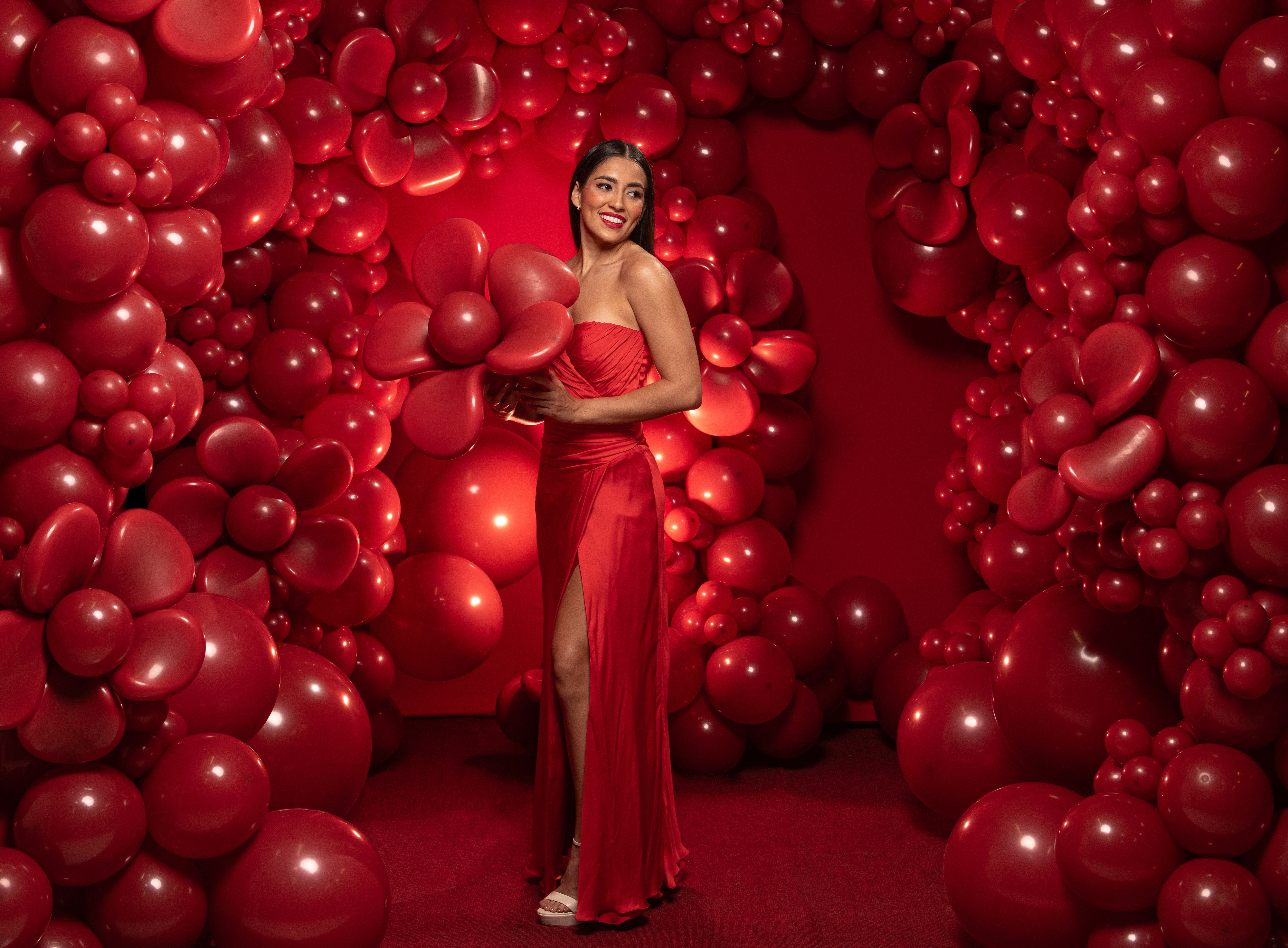 Шар (24''/61 см), Королевский красный (016), пастель, 3 шт.