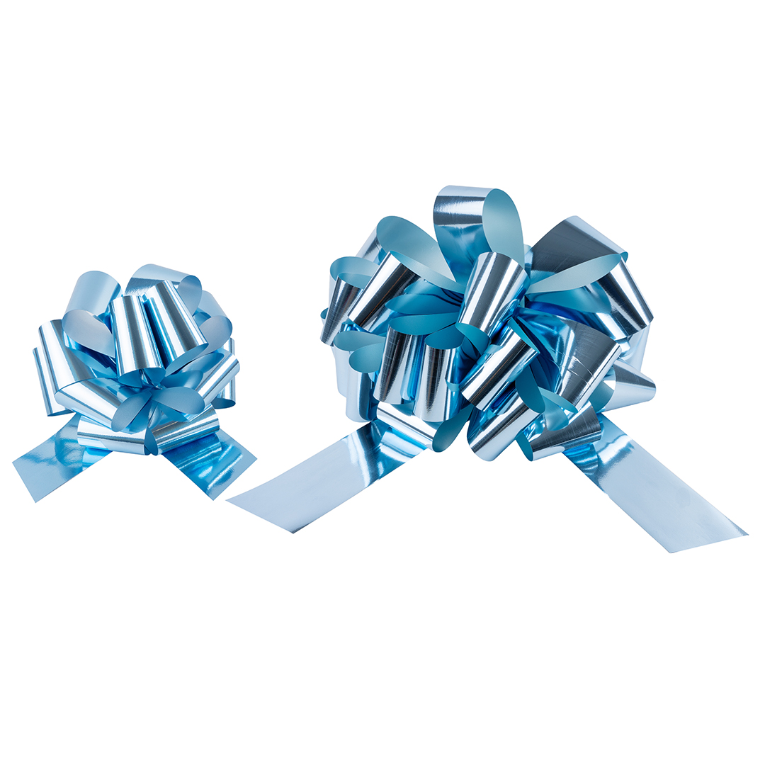 Бант Шар, Голубой, Металлик, 21 см, 1 шт. в упак. 