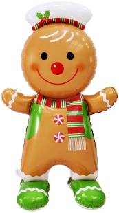 Шар (61''/155 см) Фигура 3D, Пряничный человечек, 1 шт. в уп.