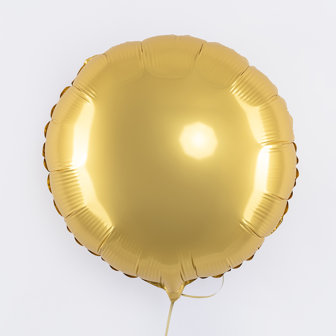 Шар (18''/46 см) Круг, Золото, Сатин, 1 шт.