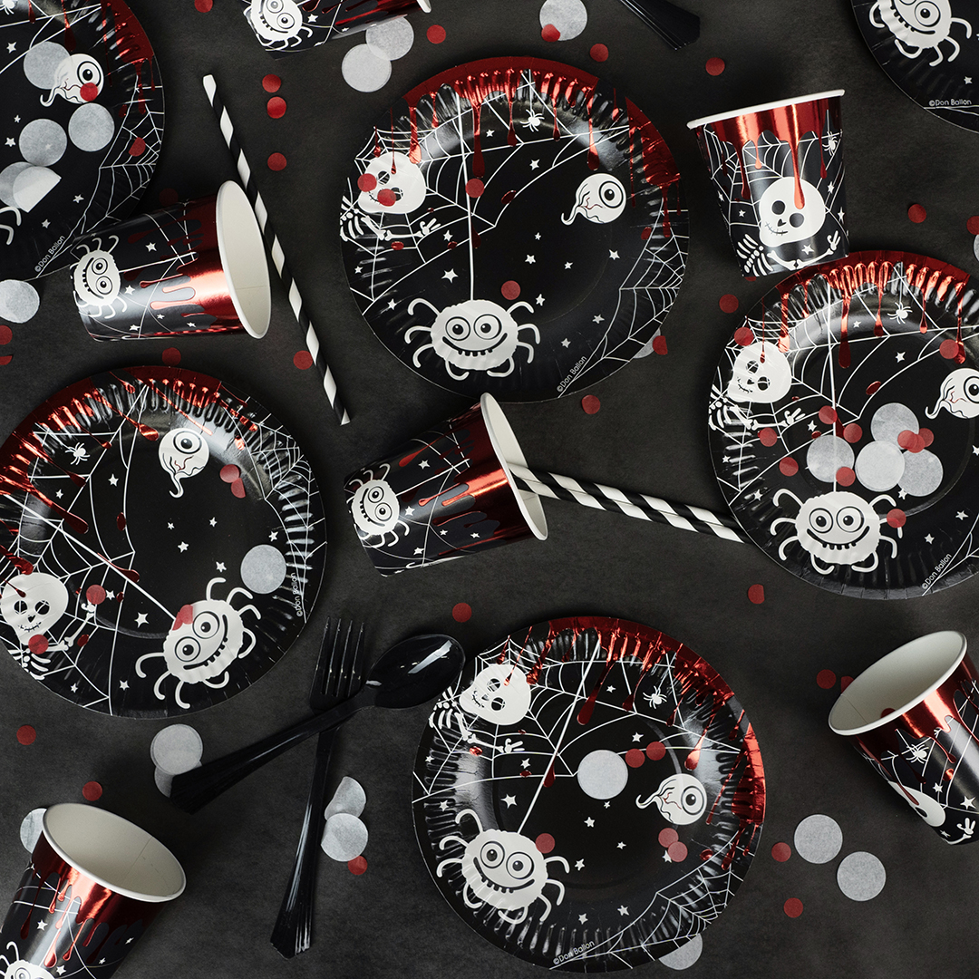 Стаканы (250 мл) Хэллоуин, Черный/Красный, Металлик, 6 шт.