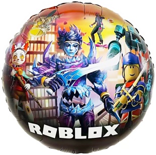 Шар (18''/46 см) Круг, Блоки, Любимая игра, Дизайн №5, 1 шт. в уп. (цв.этик.)