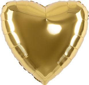 Шар (4''/10 см) Микро-сердце, Золото, 1 шт.