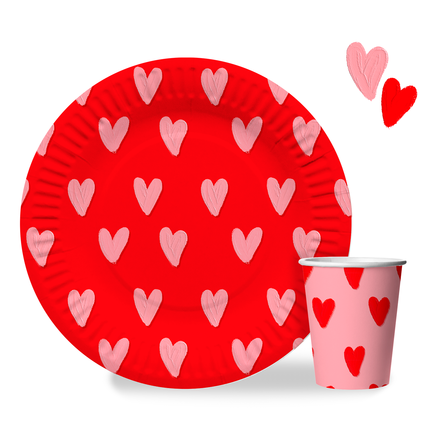 Стаканы (250 мл) Сердечки, 6 шт.