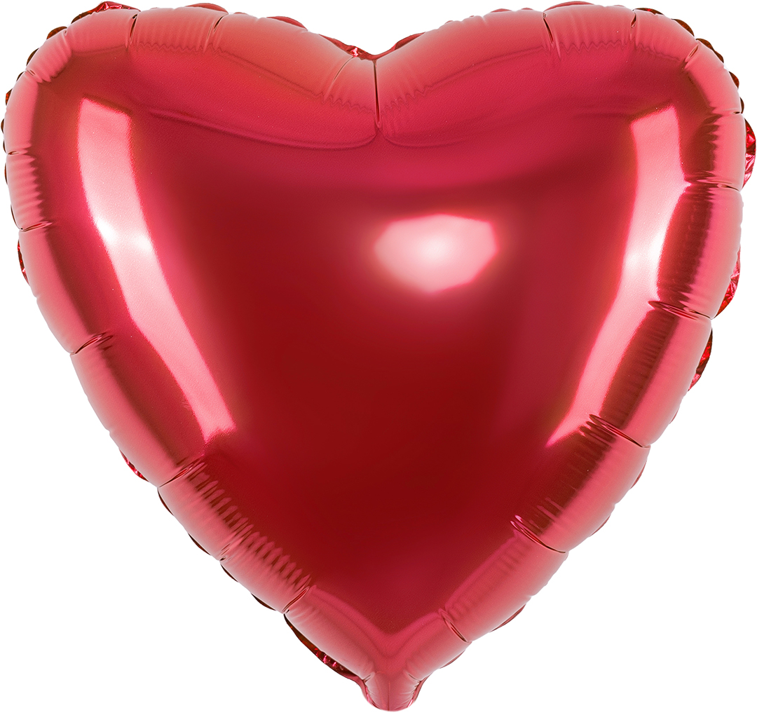 Шар (4''/10 см) Микро-сердце, Красный, 1 шт.