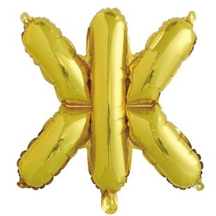 Шар с клапаном (16''/41 см) Мини-буква, Ж, Золото, 1 шт. в уп.