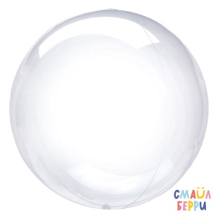 Шар (18''/46 см) Сфера, Deco Bubble, Прозрачный, Кристалл, 10 шт. в уп.