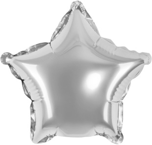 Шар с клапаном (5''/13 см) Микро-звезда, Серебро, Металлик, 1 шт.