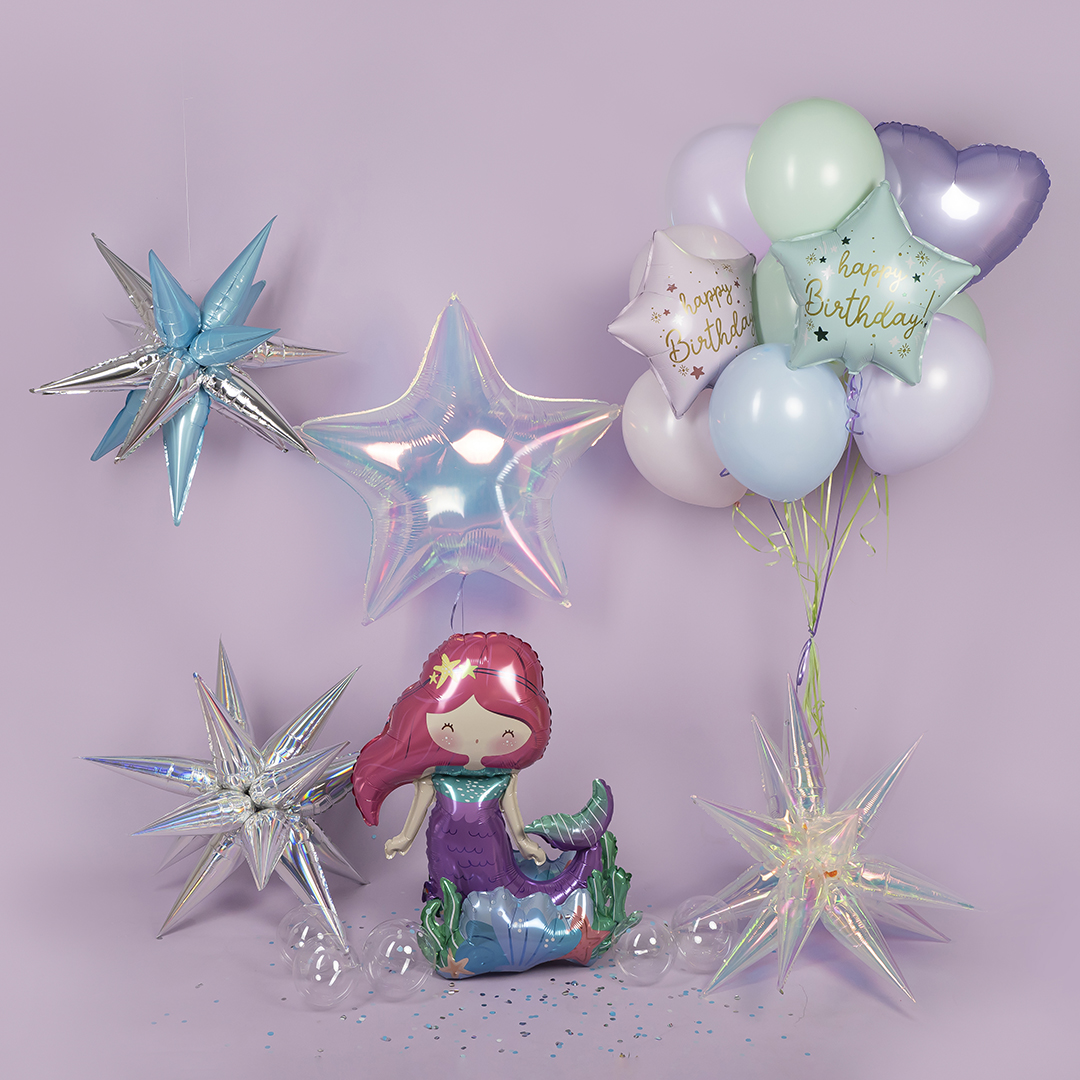 Шар (32''/81 см) Звезда, Прозрачный, Хамелеон, 1 шт. в уп.