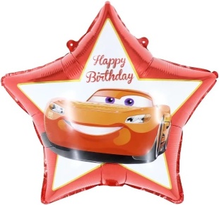 Шар (18''/46 см) Звезда, Гоночная машинка, 1 шт. в уп. (цв.этик.)