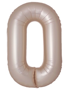 Шар (40''/102 см) Цифра, 0 Slim, Звездное Золото, Матовый, 1 шт.