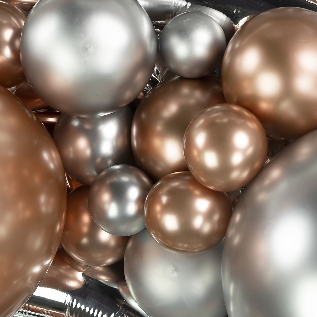 Шар (5''/13 см), Розовое Золото, хром, 50 шт.