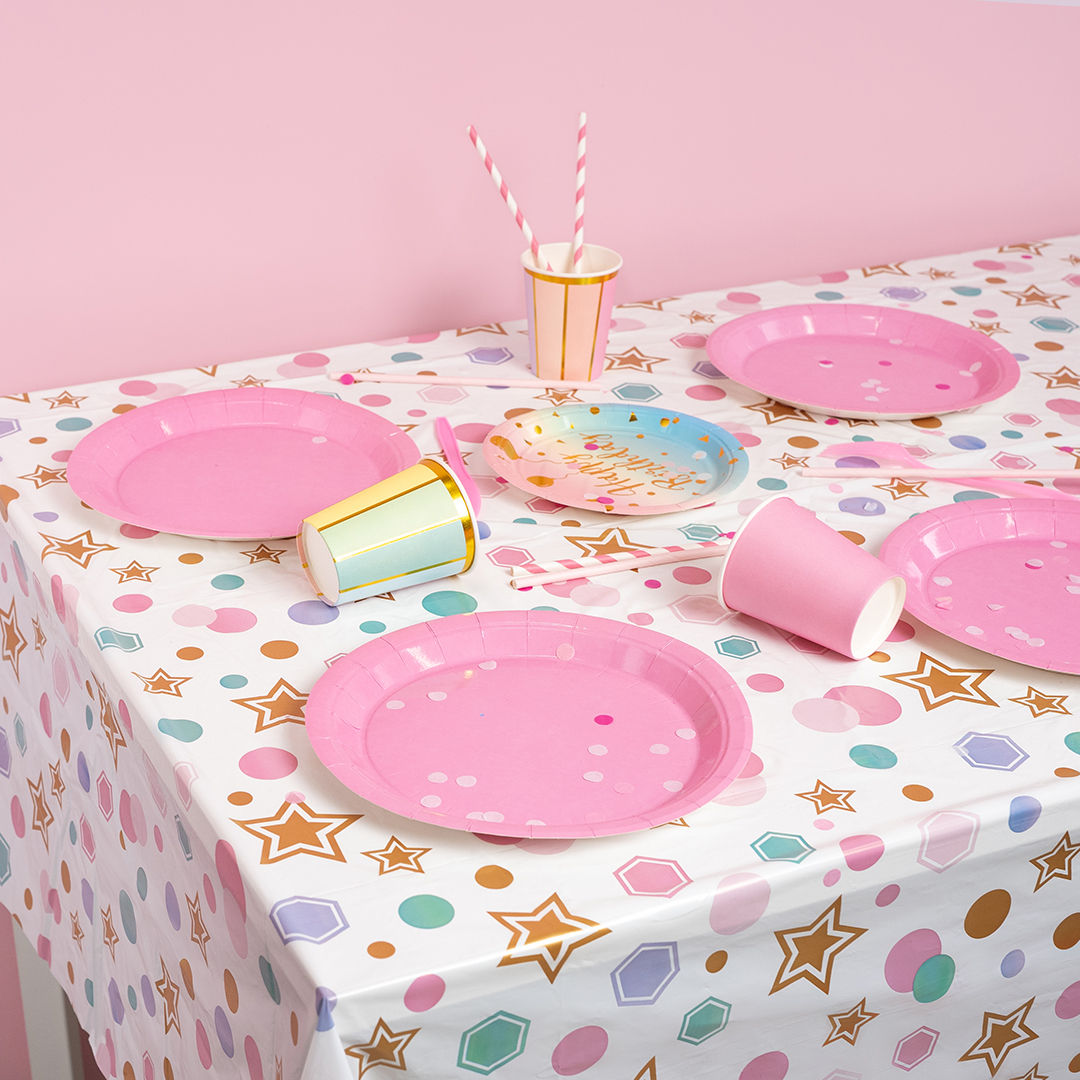 Тарелки (7''/18 см) Невесомый ДР, Радужный/Золото, Металлик, 6 шт.