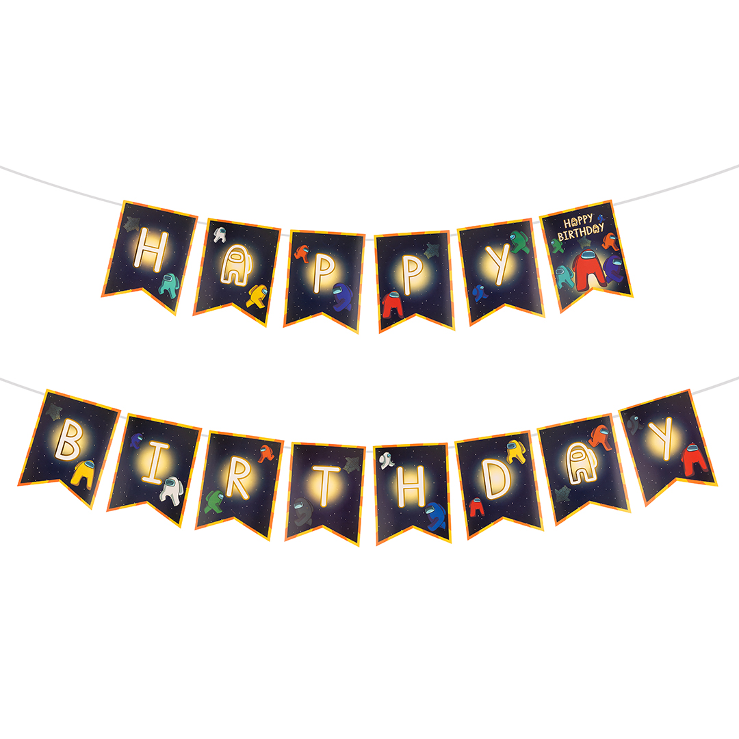 Гирлянда Флажки, Космонавтики, С Днем Рождения!, 250 см, 1 шт.