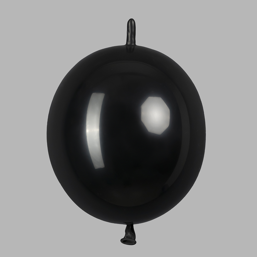 Шар (12''/30 см) Линколун, Черный, пастель, 50 шт.