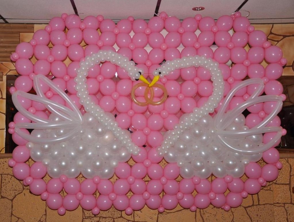 Украшение торжества шарами без гелия